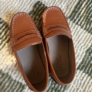Polo Ralph Lauren Telly Leather Penny Loafer, Size 9 Toddler, Tan